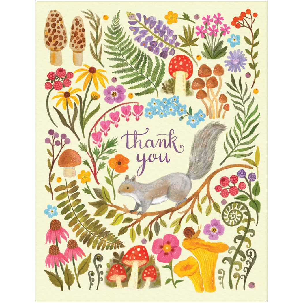 Woodland Squirrel Thank You Card