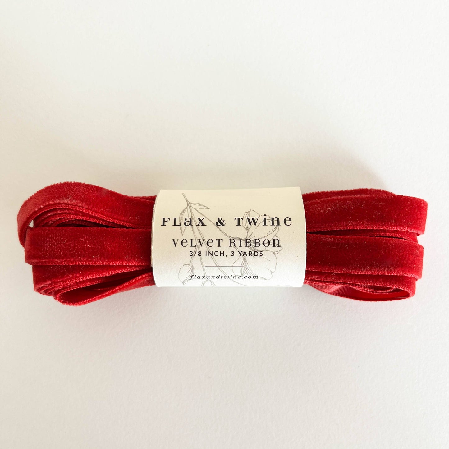 Flax & Twine 3/8" Velvet Ribbon - 3 Yards