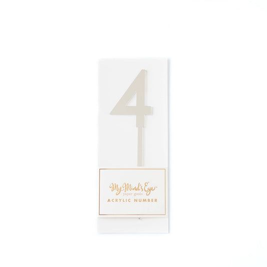 Basic Silver Acrylic Number - 4