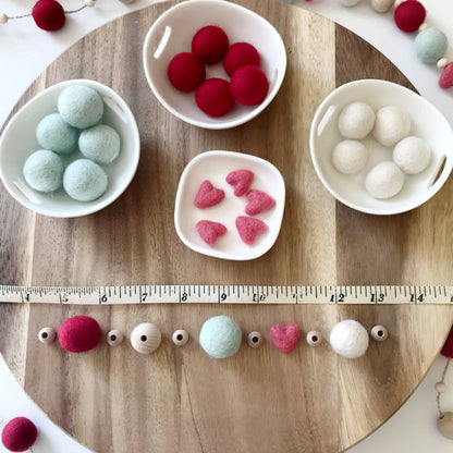 Felt Ball and Wood Bead Garland Craft Kit | Strawberry Mint