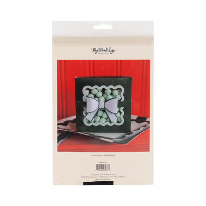BOW1111 - Green Bow Ric Rac Cookie Box