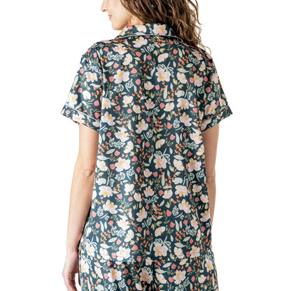 Hello Mello Satin Pajama Top | Petal to the Metal