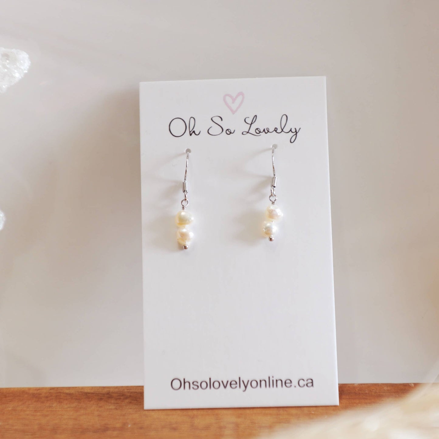 Dainty fresh water pearl earrings, saylor
