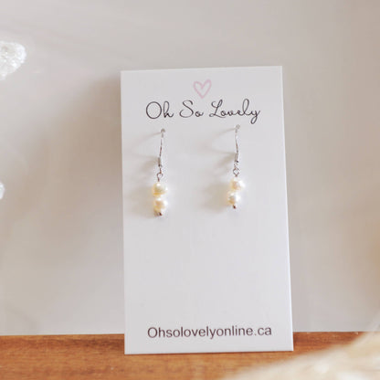 Dainty fresh water pearl earrings, saylor