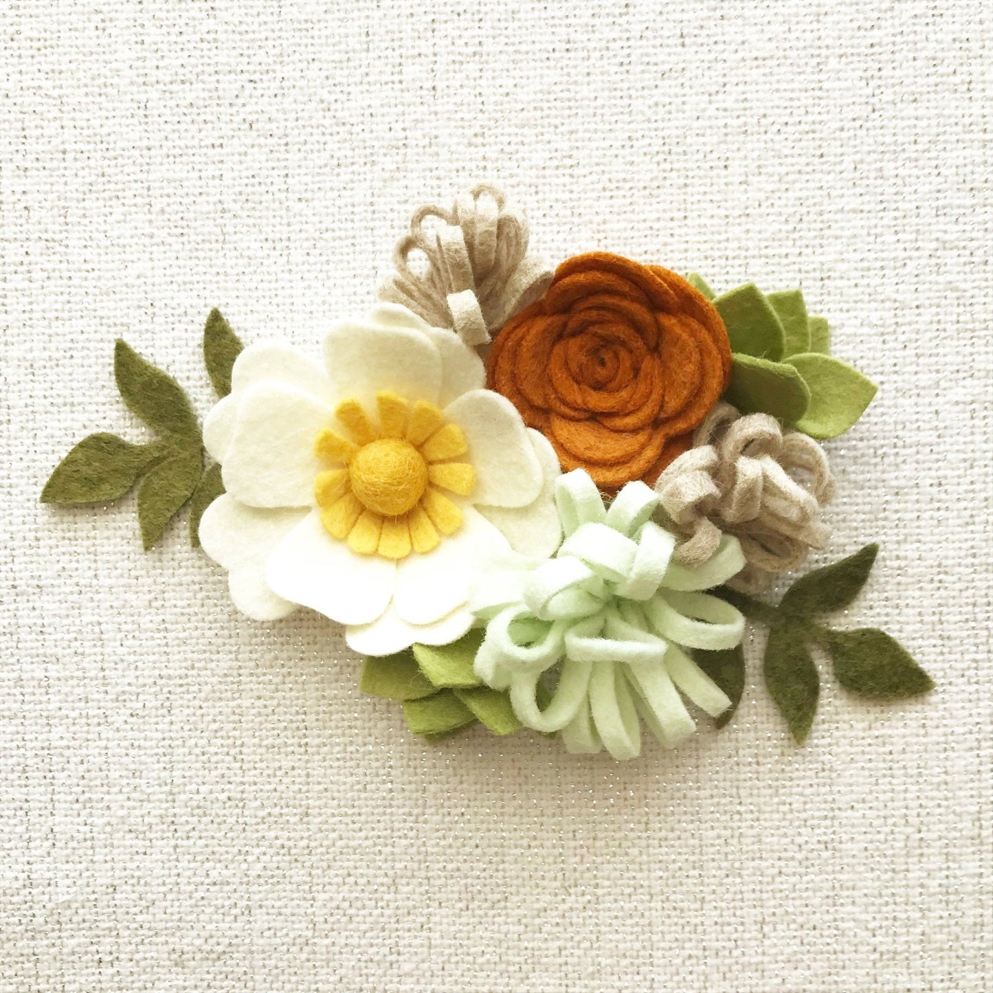 Mini Felt Flower Craft Kit | Autumn Succulent