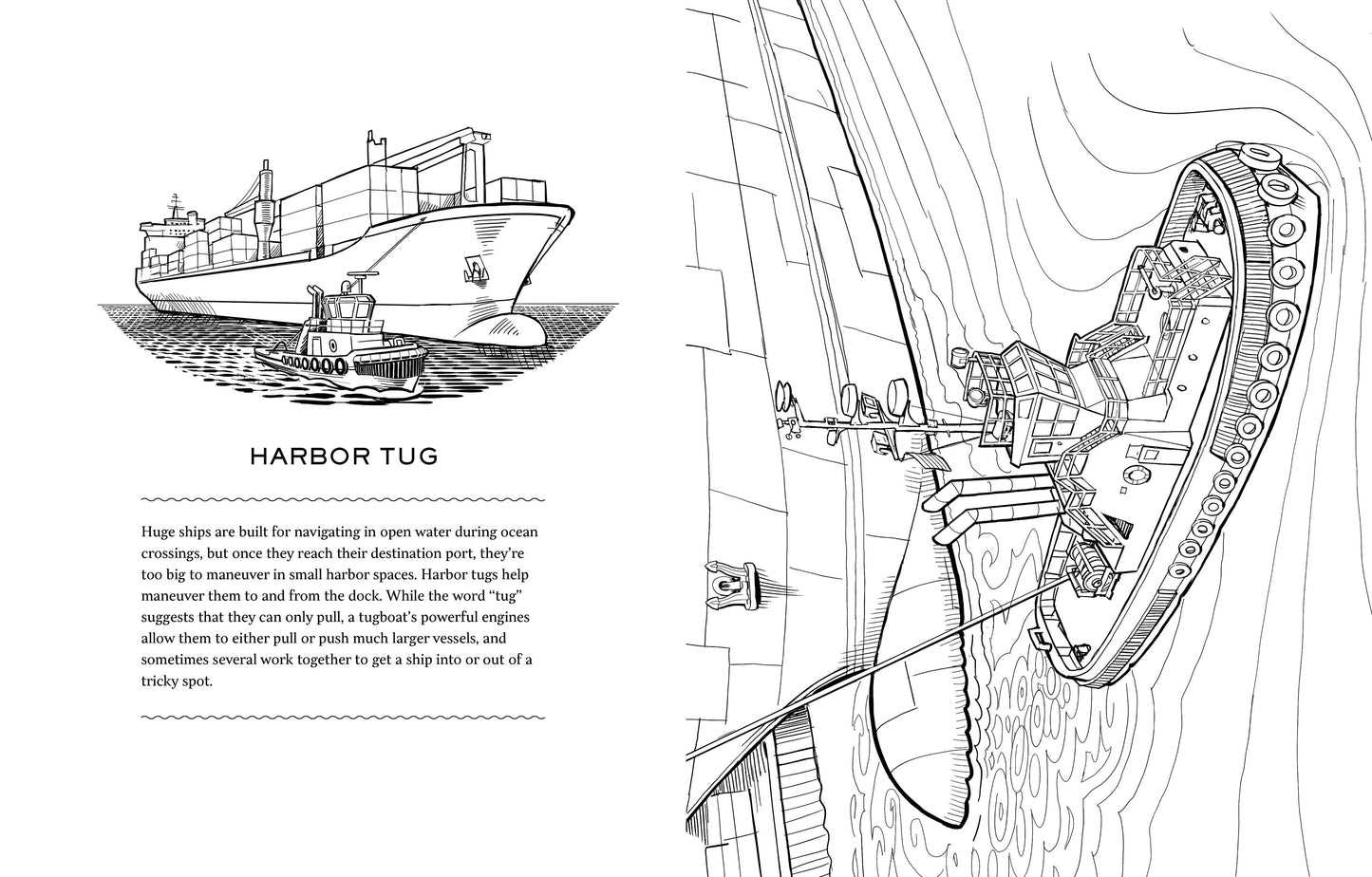 Working Boats Coloring Book: Coloring Book of Life at Sea