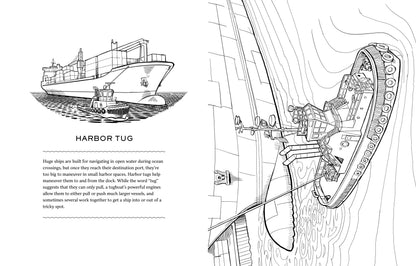 Working Boats Coloring Book: Coloring Book of Life at Sea