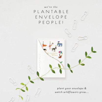 Animal Party Sprout - Birthday Mini Greeting Card