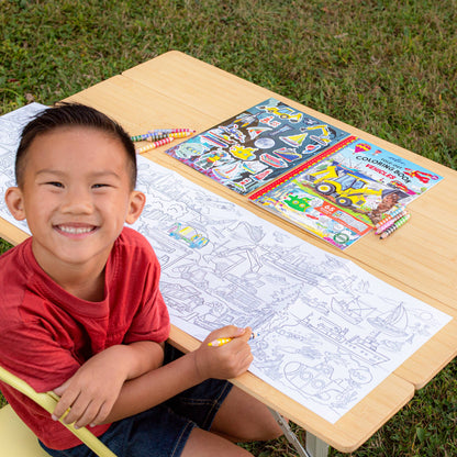 Vehicles Fold-Out Coloring Book