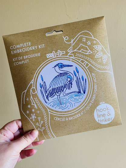 Blue Heron Complete Embroidery Kit