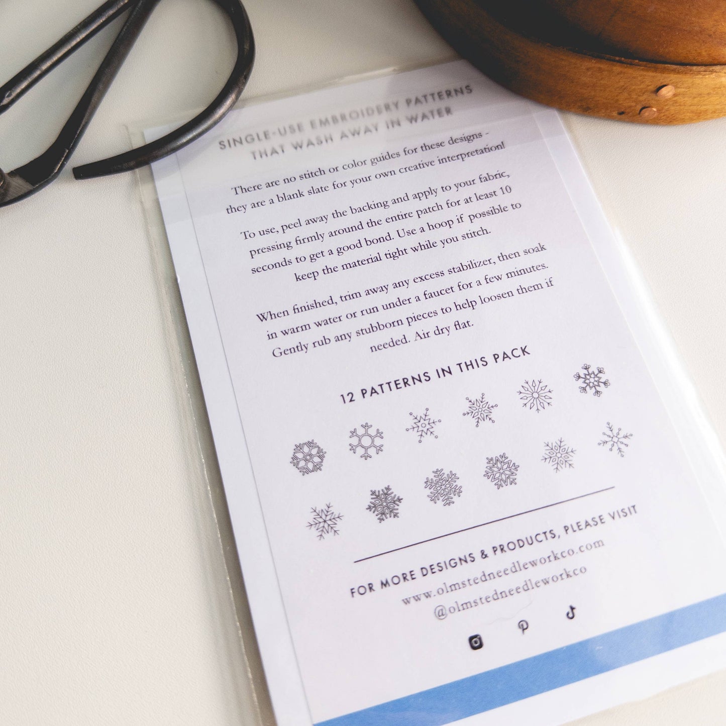 Mini Snowflake Stick and Stitch Embroidery Patterns