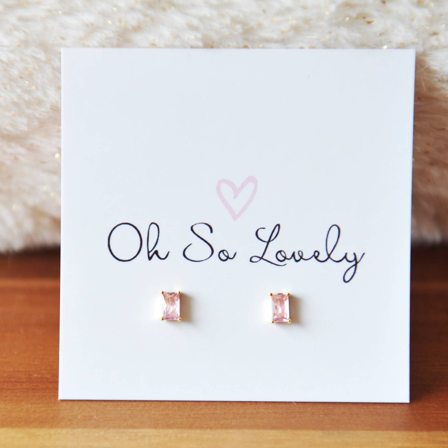 Crystal baguette stud earrings multiple colors