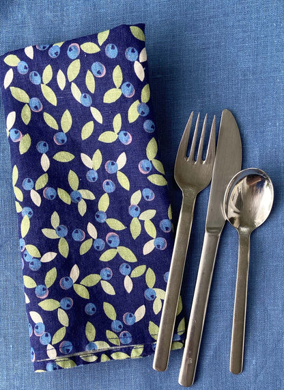 Be Wild Blueberry Linen Napkins, Set of 2