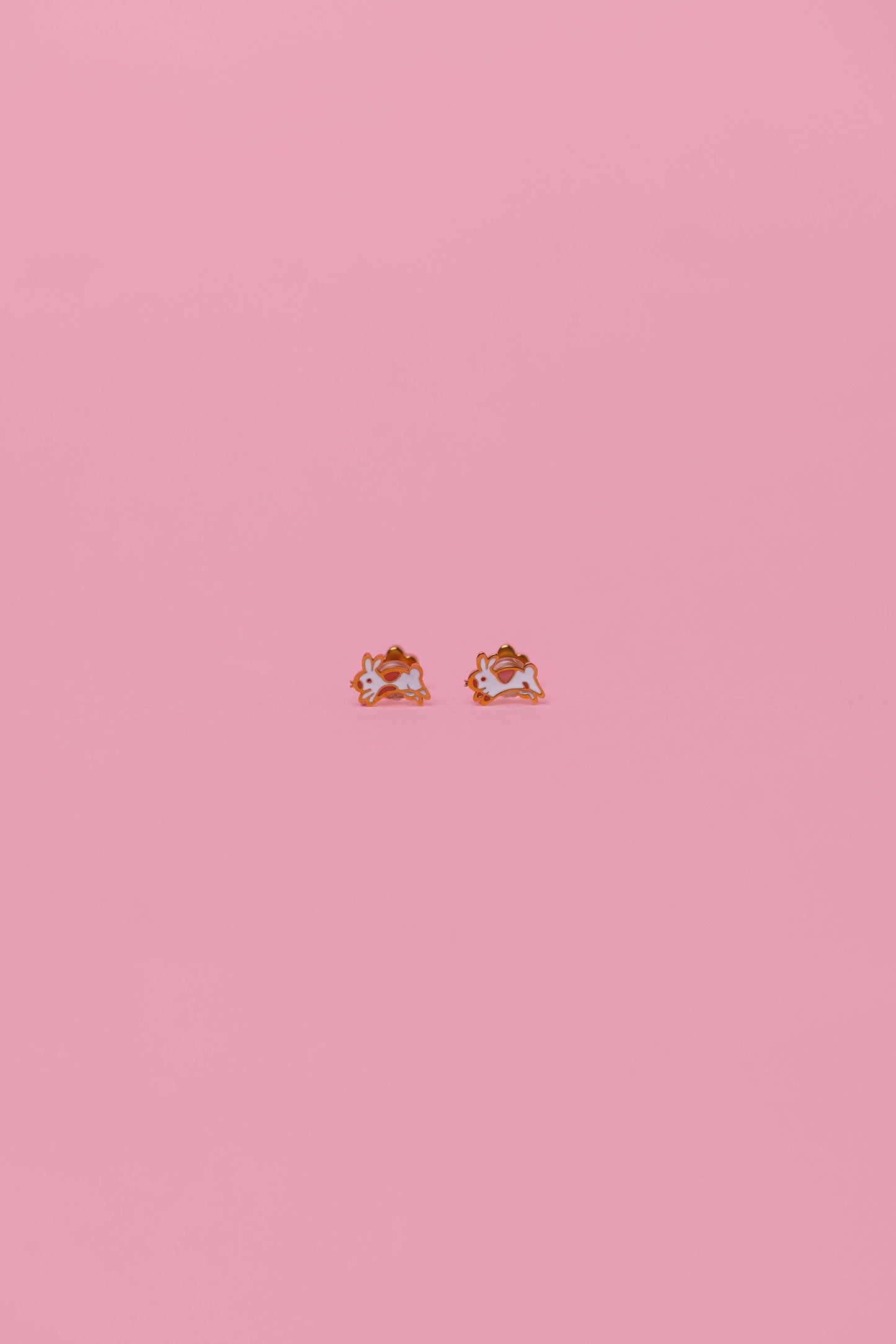 Bunny Enamel Flat Back Kids Earrings