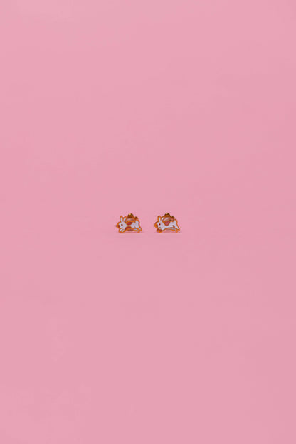 Bunny Enamel Flat Back Kids Earrings