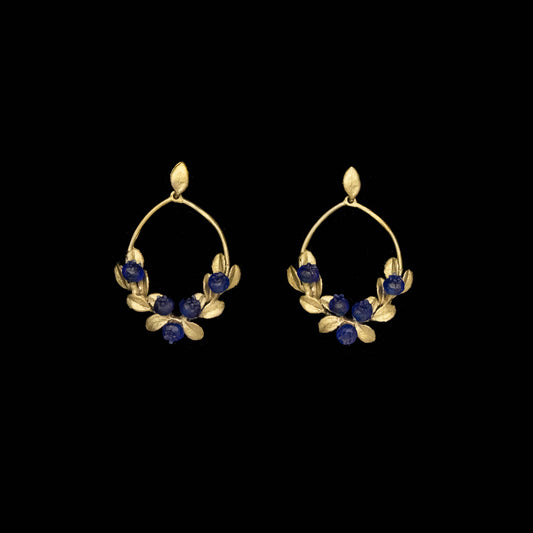 Petite Blueberry Oval Post Earrings