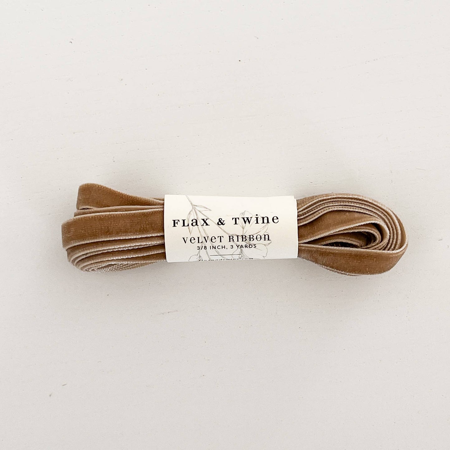 Flax & Twine 3/8" Velvet Ribbon - 3 Yards