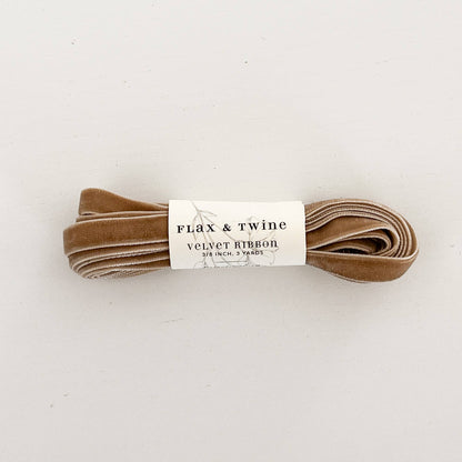 Flax & Twine 3/8" Velvet Ribbon - 3 Yards