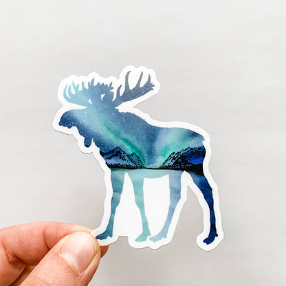 Moose Northern Lights Sticker