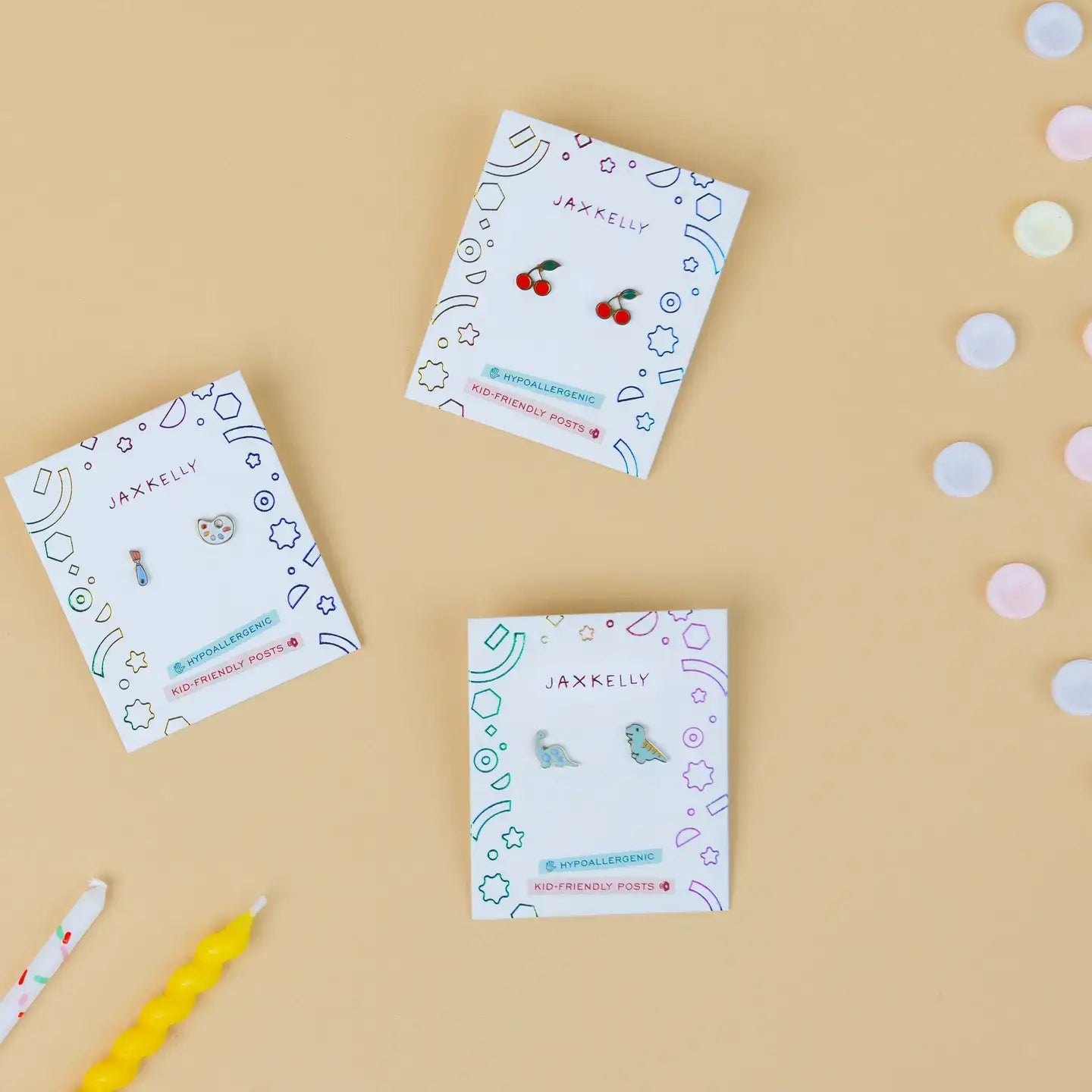 Artist Palette Enamel Flat Back Earrings