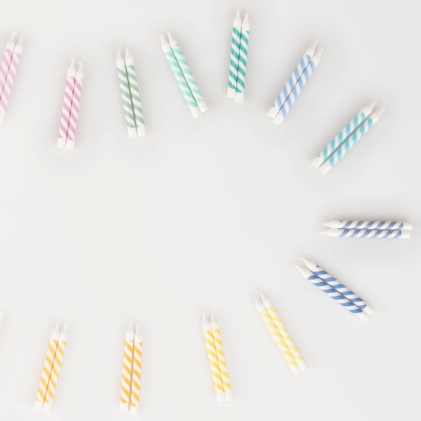 Rainbow Striped Mini Candles