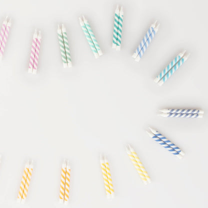 Rainbow Striped Mini Candles
