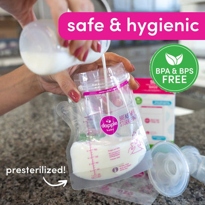 Dapple Baby Breast Milk Storage Easy Pour Bags, 50ct (Case of 8)