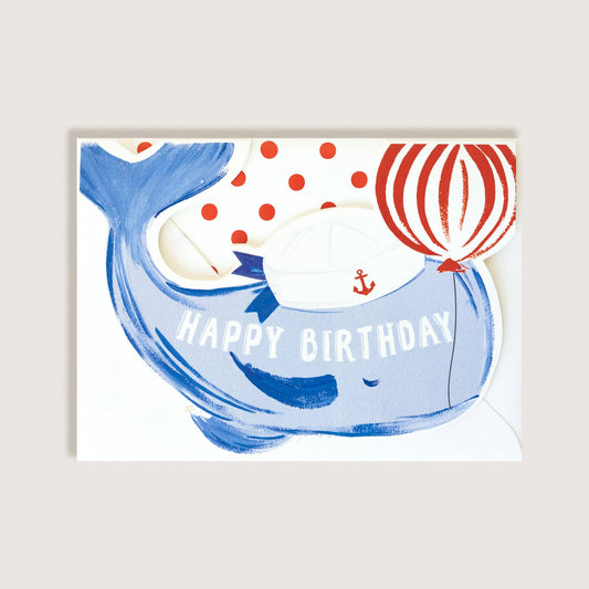 Big Whale shaped Happy Birthday Greeting Card