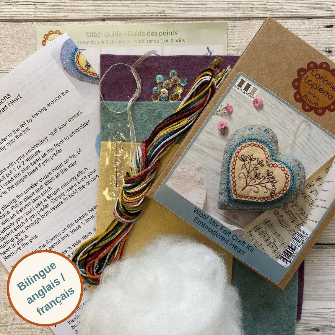 Embroidered Heart Felt Craft Mini Kit