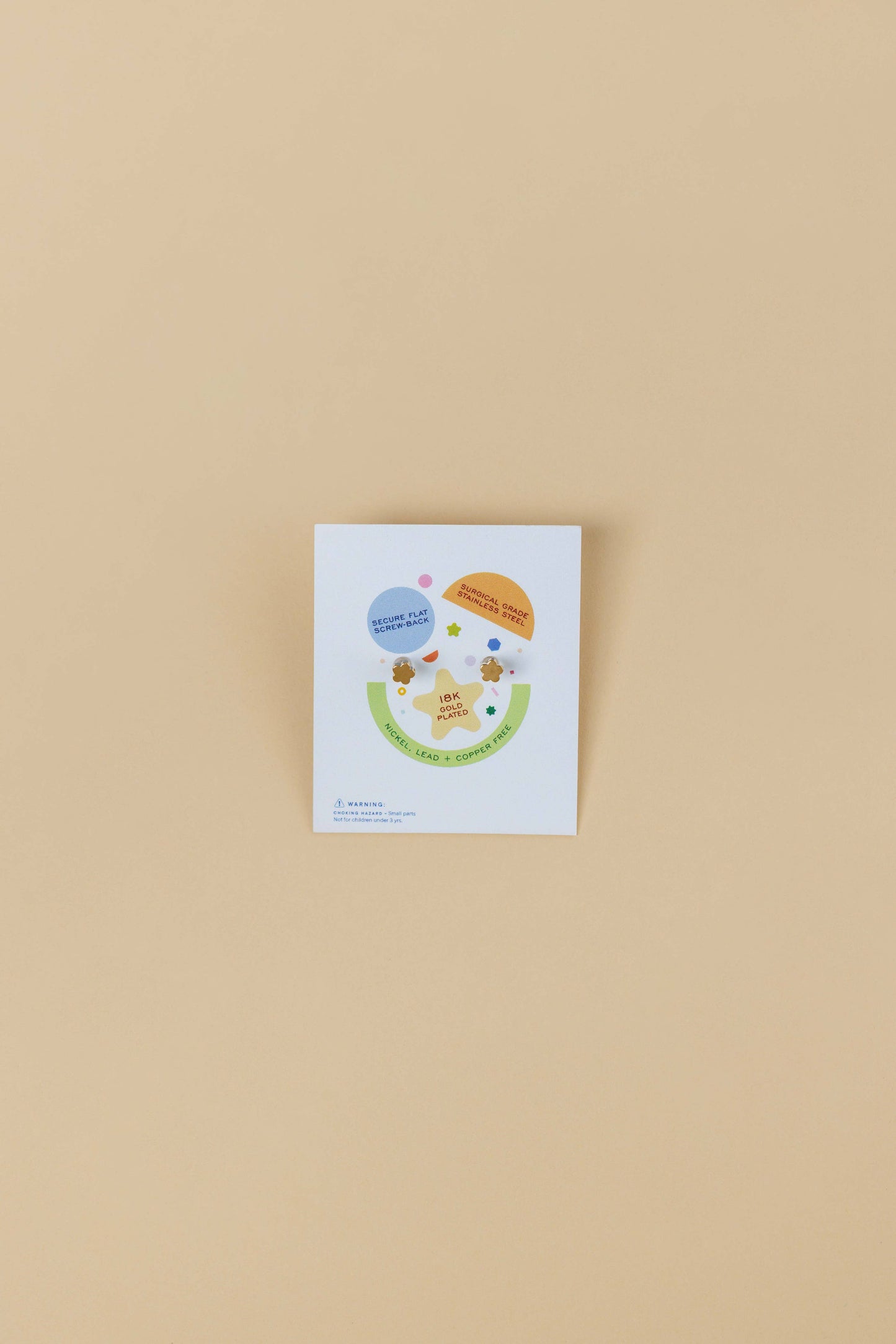 Rainbow Enamel Flat Back Kids Earrings