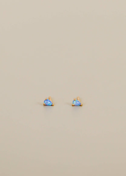 Teardrop - Fire Opal - Gold Earrings