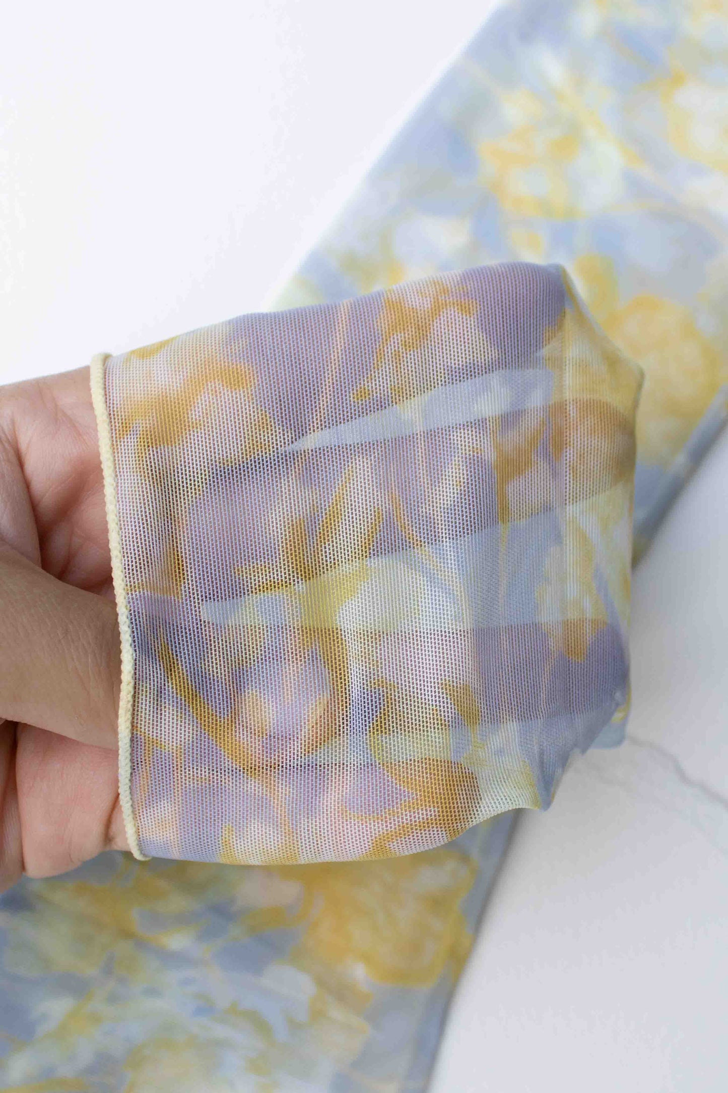 Sheer Patterned Crew Socks