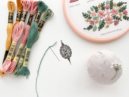 Needle threader for embroidery, cross stitch, sewing