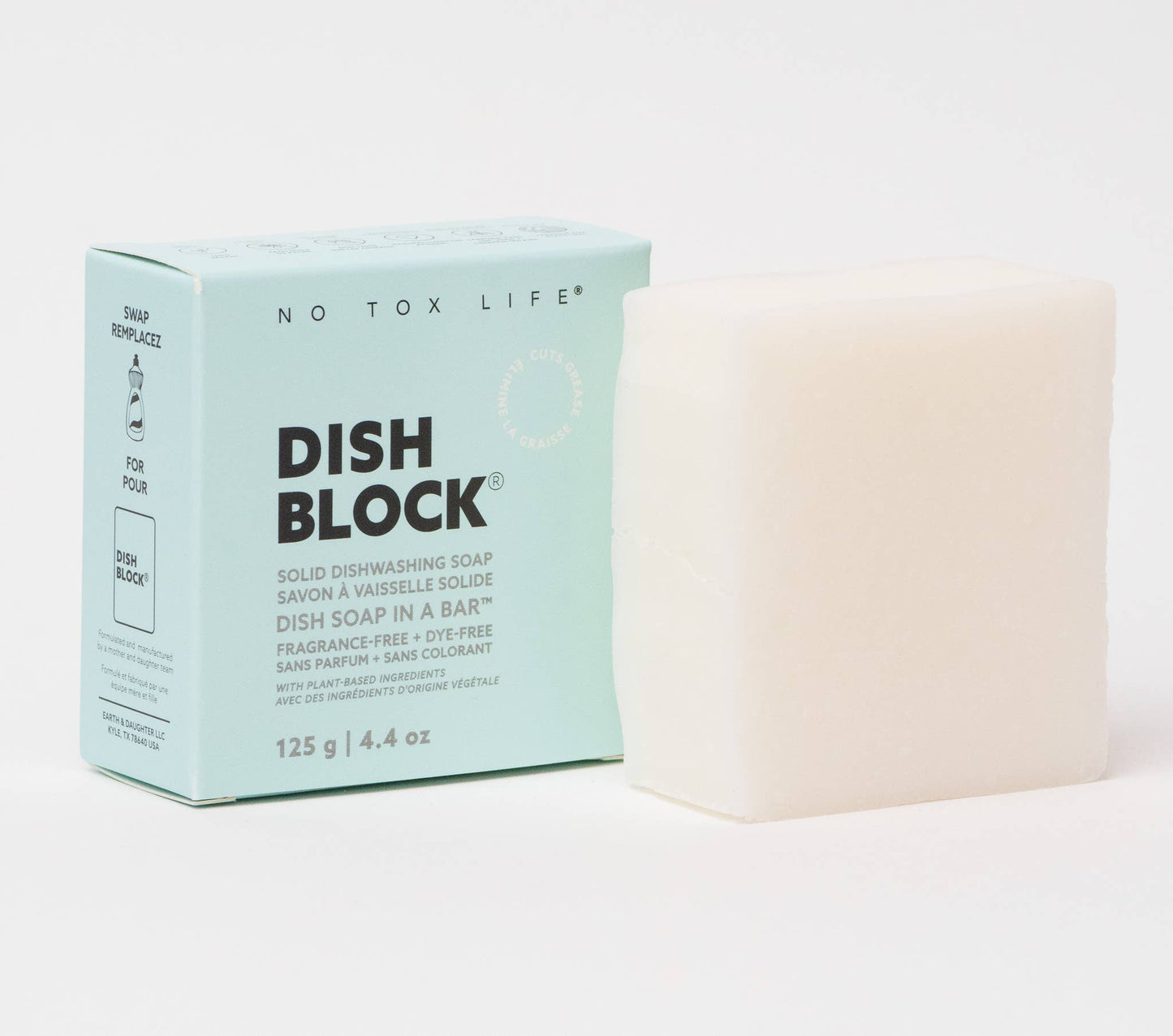 DISH BLOCK® solid dish soap 4.4oz | 125g Fragrance Free