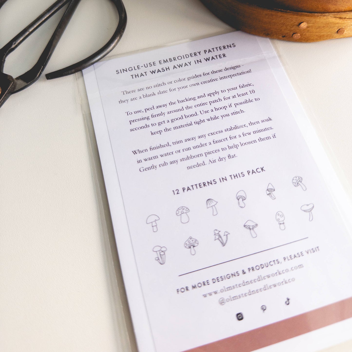 Mini Mushroom Stick and Stitch Embroidery Patterns