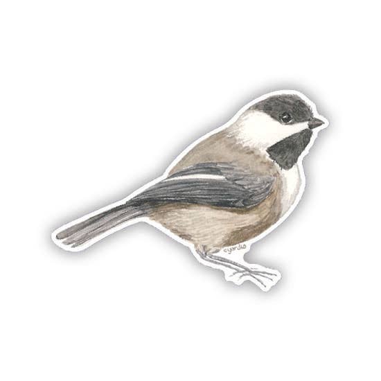 Chickadee Sticker - Watercolor Bird Vinyl Sticker – The Net Loft