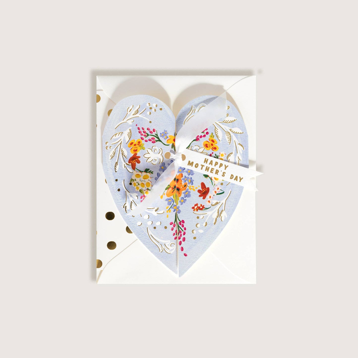 Blue Heart Happy Mother's Day Greeting Card