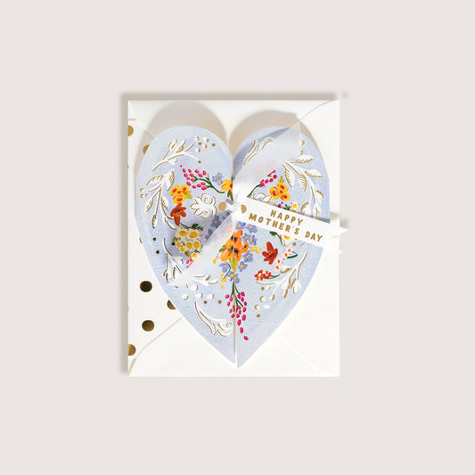 Blue Heart Happy Mother's Day Greeting Card