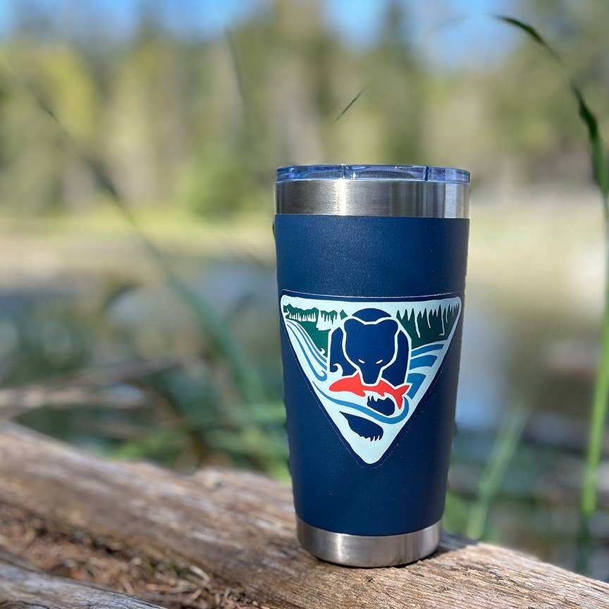 Black Bear with Salmon Sticker: Iconic West Coast Nature Scene