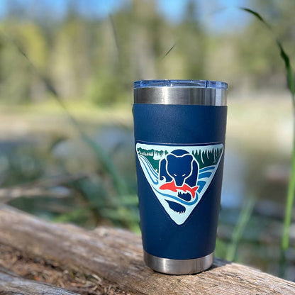 Black Bear with Salmon Sticker: Iconic West Coast Nature Scene