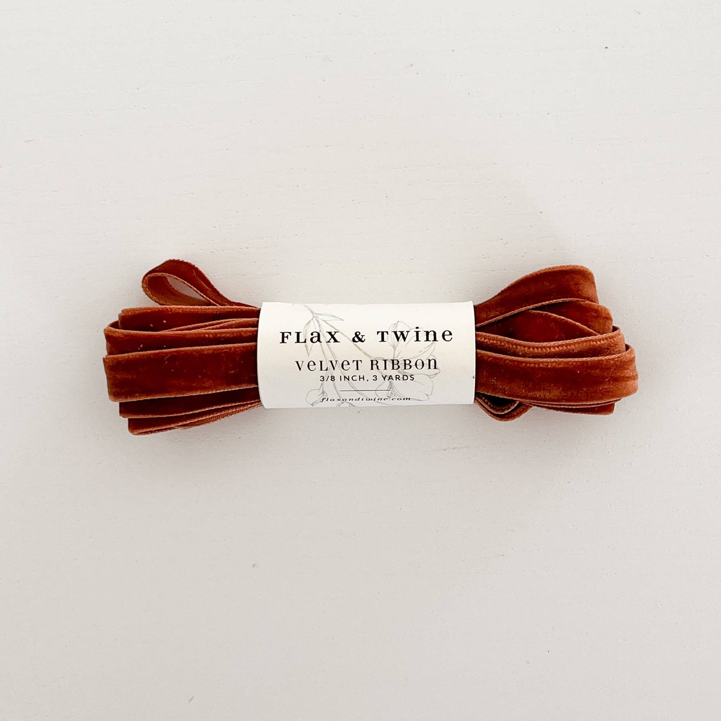 Flax & Twine 3/8" Velvet Ribbon - 3 Yards