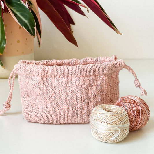 Mini Trellis Stitch Drawstring Bag Kit