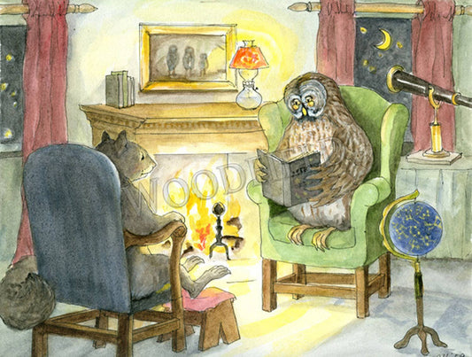 Evening at Owl's Notecard