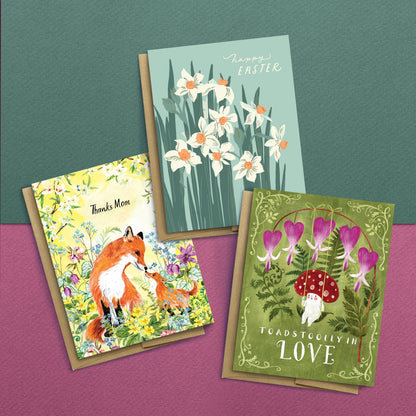 Toadstoolly in Love Mushroom Valentine Card