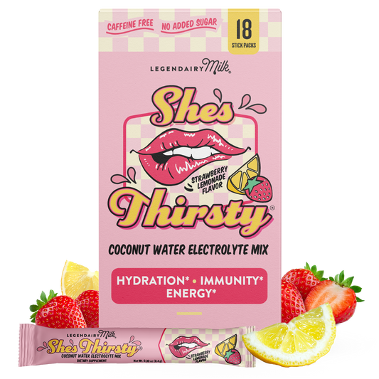 She’s Thirsty® Coconut Water Electrolyte Mix StrawberryLemon