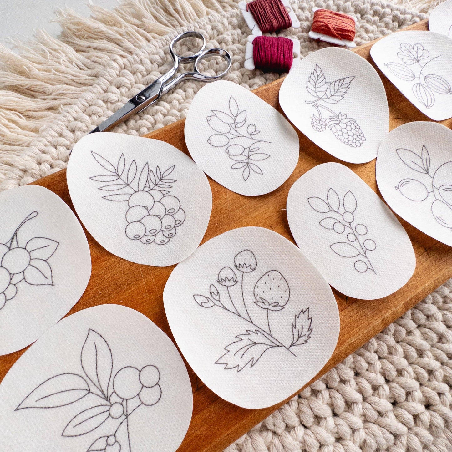 Stick and Stitch Berry Embroidery Patterns
