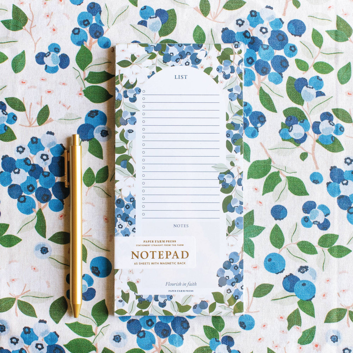 Blueberry Field Market List Notepad