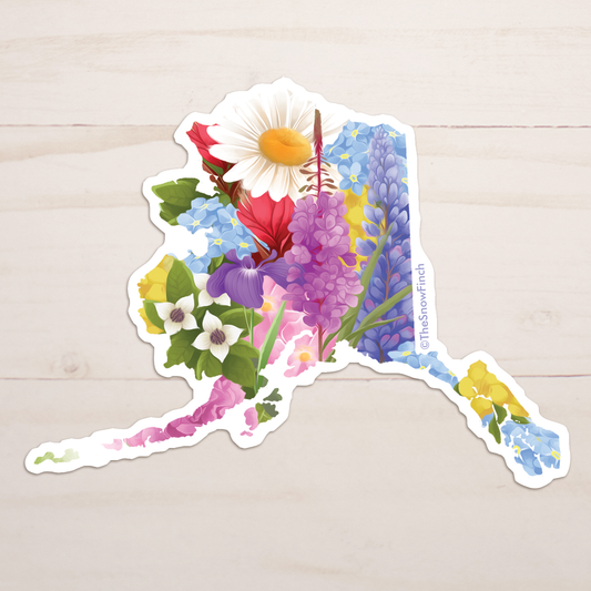 Floral Alaska Sticker