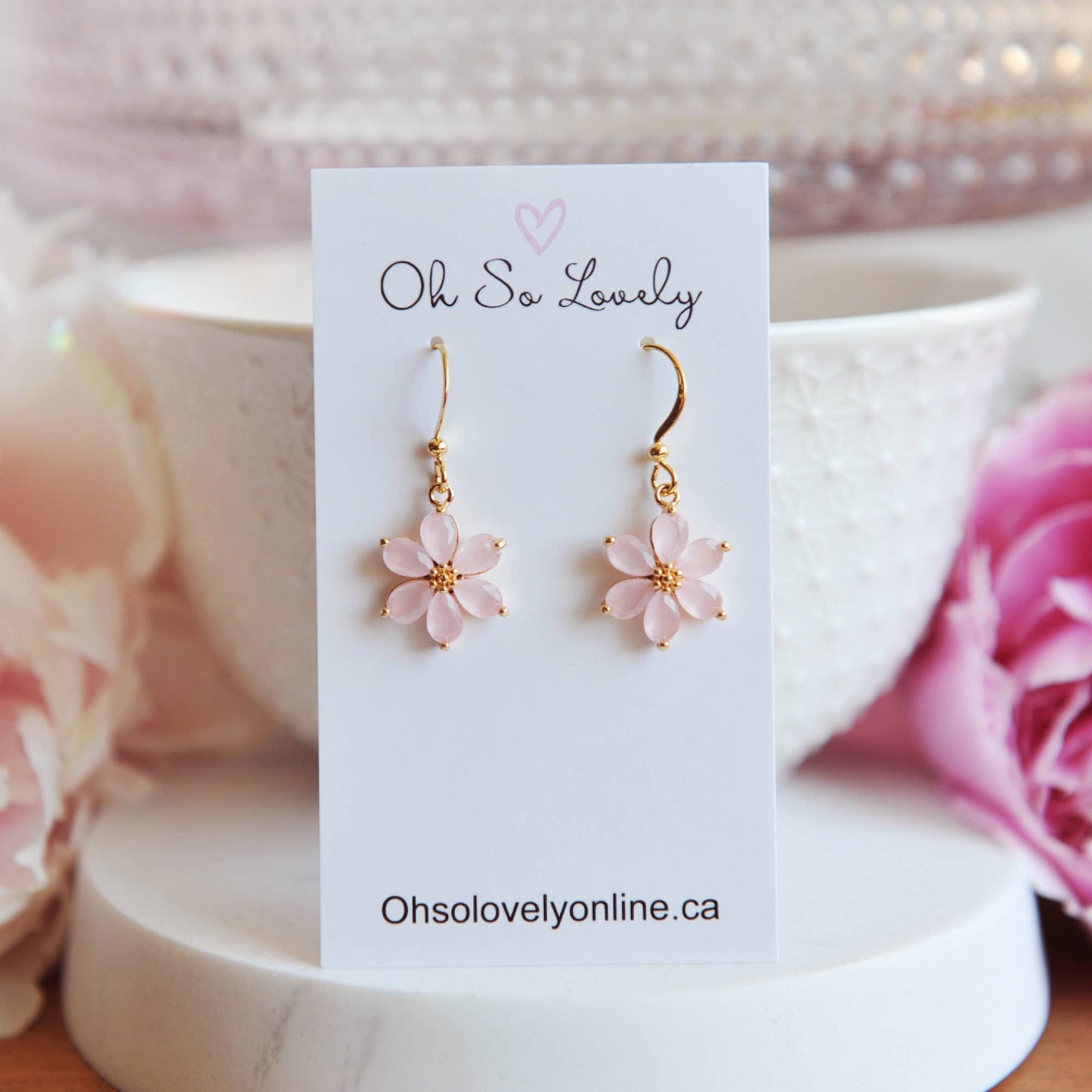 CHARLOTTE, Beautiful Flower Dangle Earrings