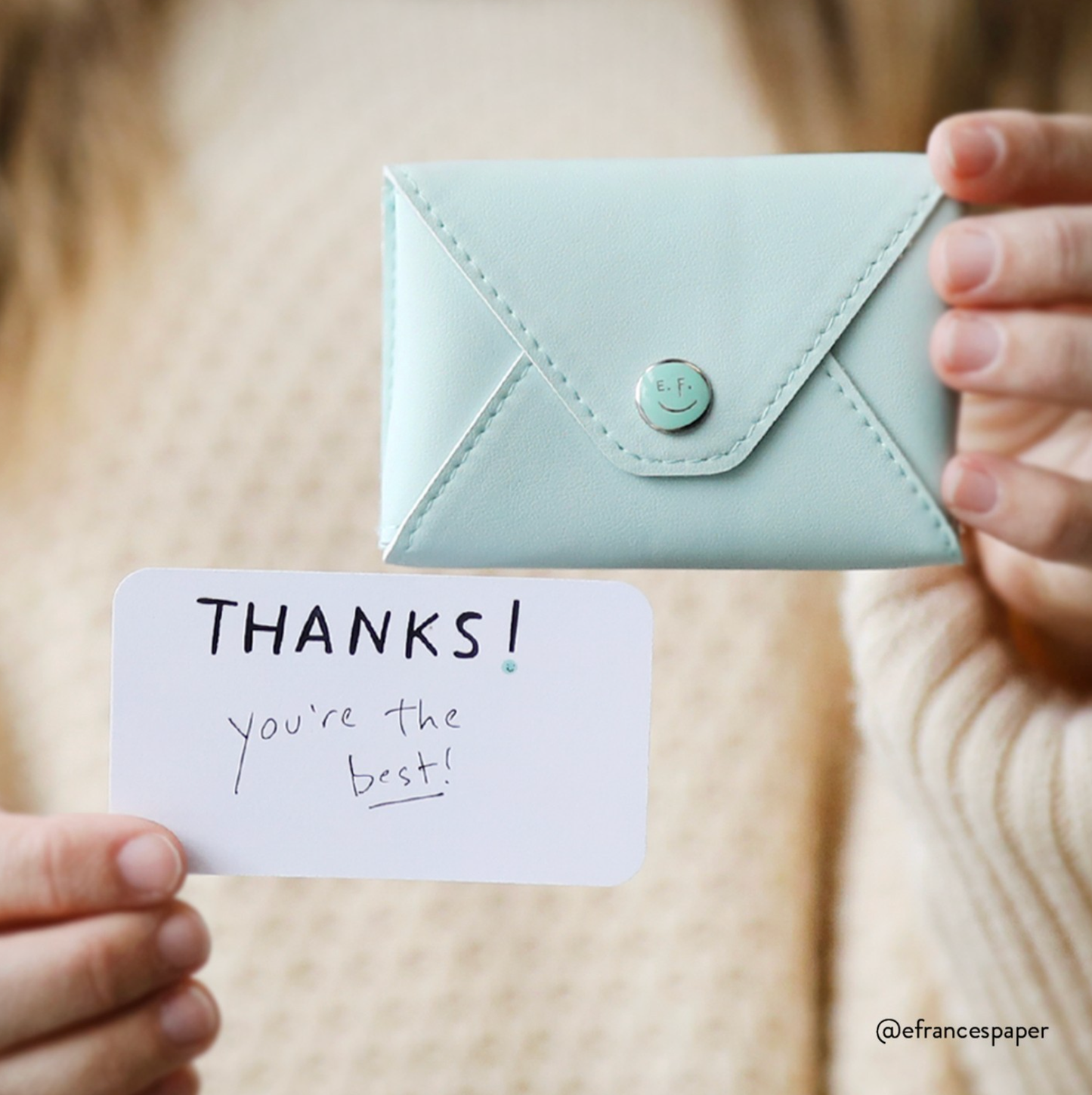 E. Frannie Pack | Little Notes® Cardholder (Seaglass Green)